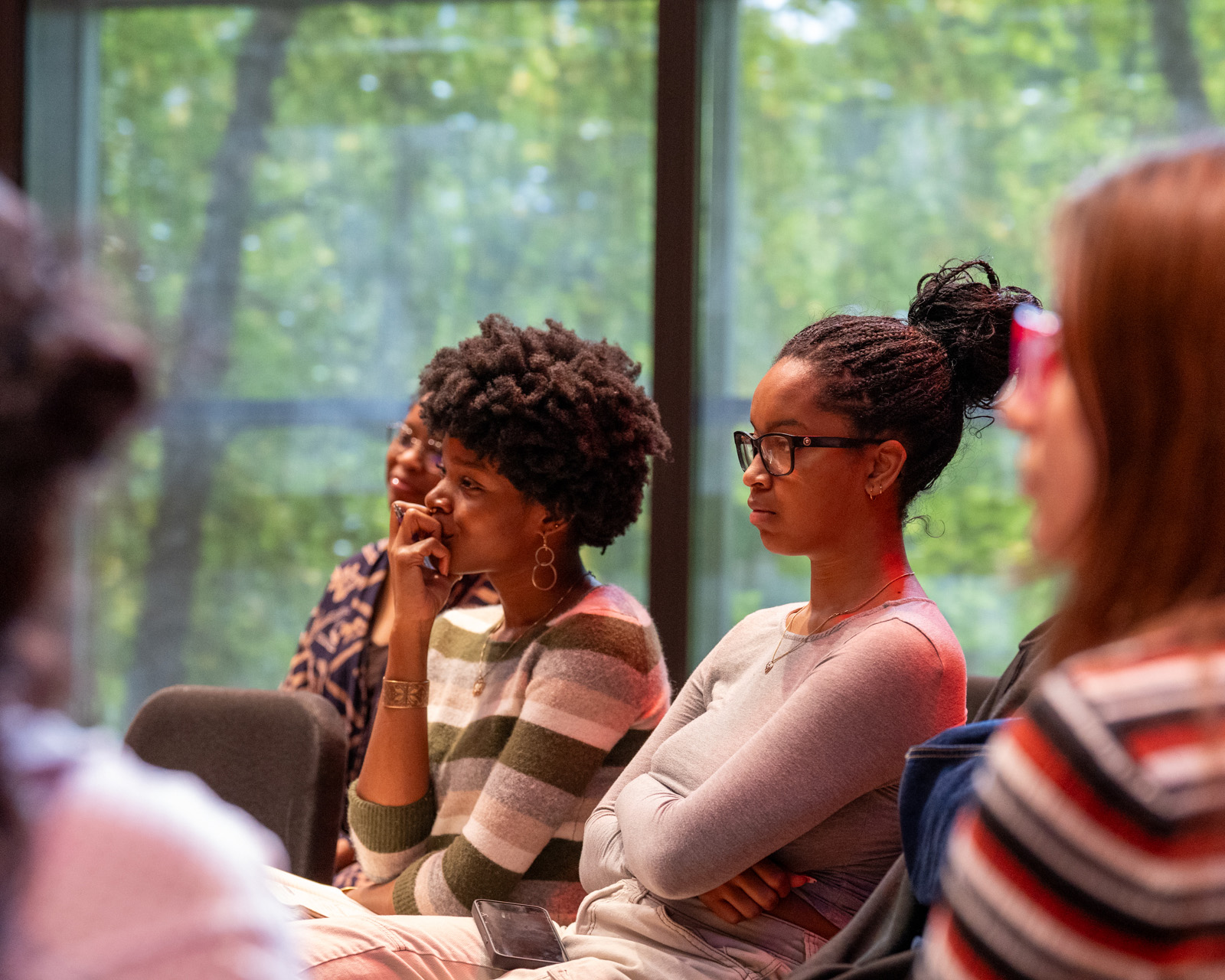 Students attend the "Finding Your Voice" talk during Charles' September residency. Photo by Collectiveffort.